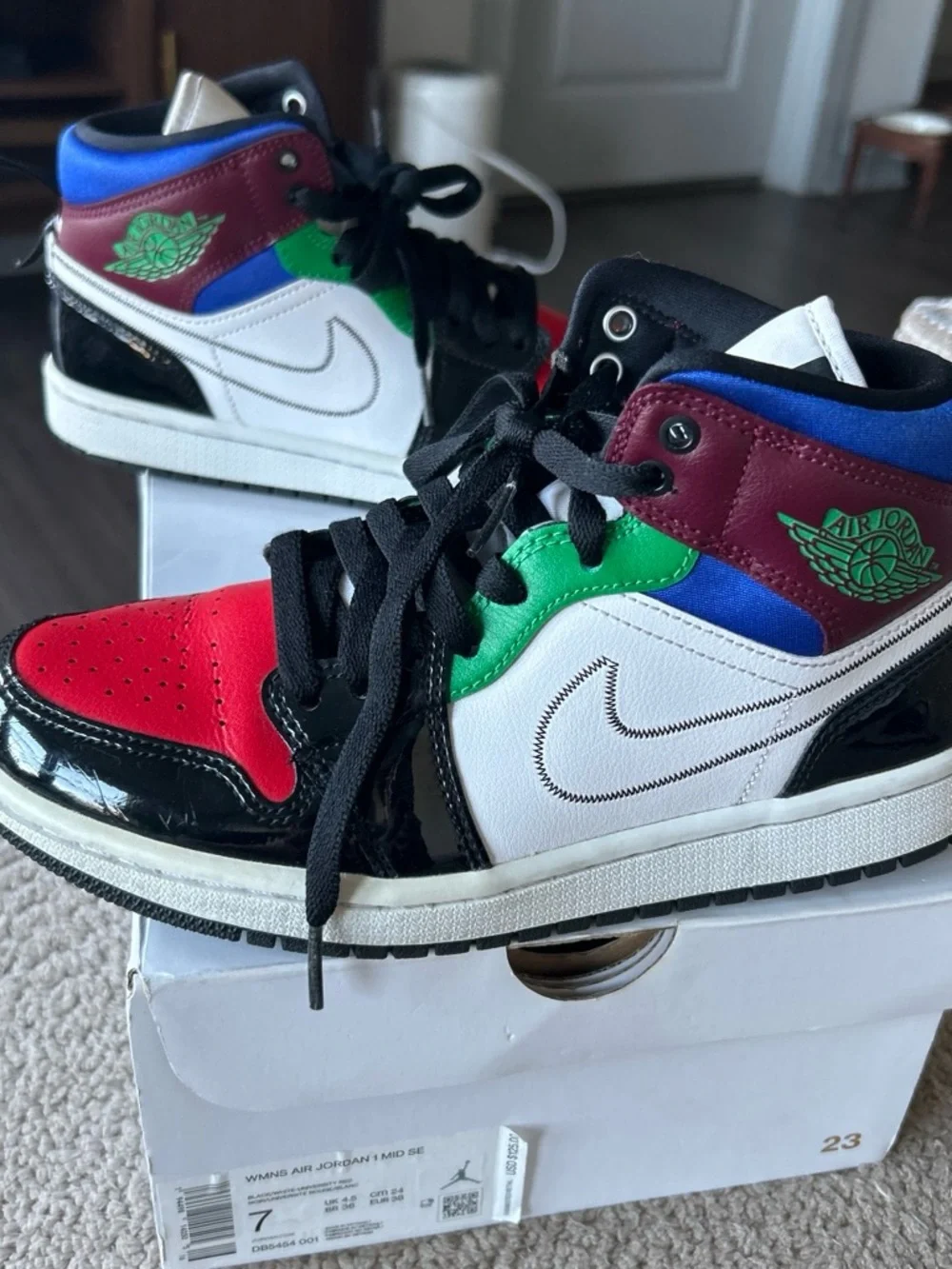 Jordan Air Jordan 1 Mid Multi-Color (Red, Green, Blue, Black, White)